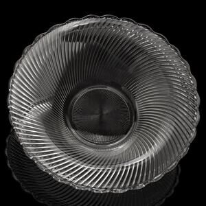 Vintage Federal Glass Diana 12” Swirl Ribbed Bowl ArtDeco Depression Centerpiece